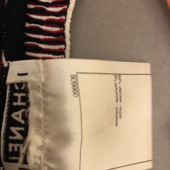 CHANEL Knit Short Sleeve Top, Medium, Size 38, Color: red, black, white - Picture 2 of 6